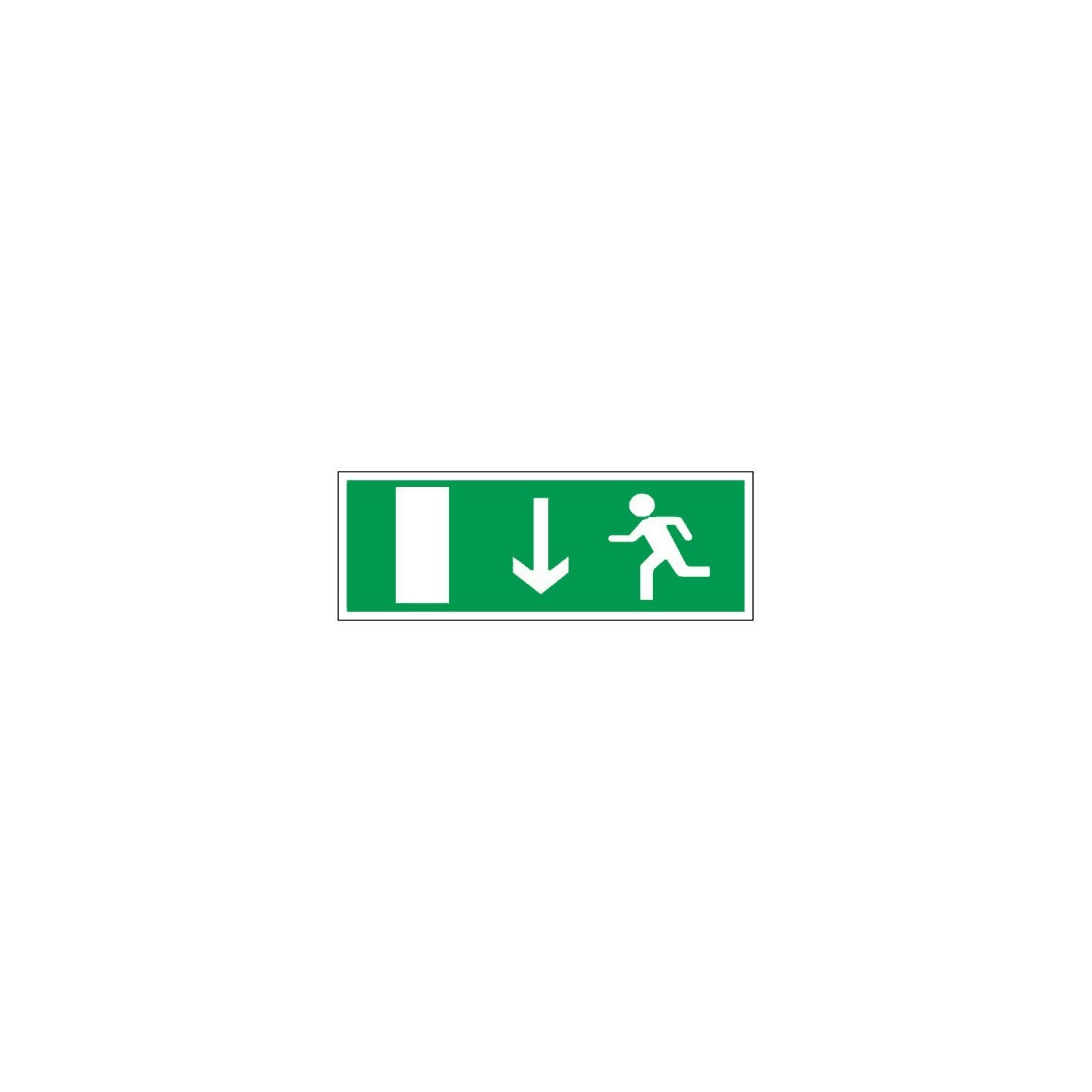 Panneau PVC ou autocollant Sortie de secours vers le bas