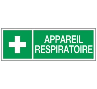 Adhésif ou panneau PVC rigide dim: H 120 x L 330 mm Appareil respiratoire