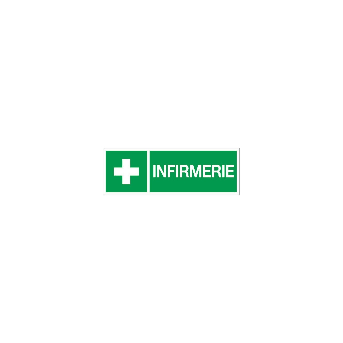 Panneau PVC rigide ou autocollant 120x330 mm Infirmerie