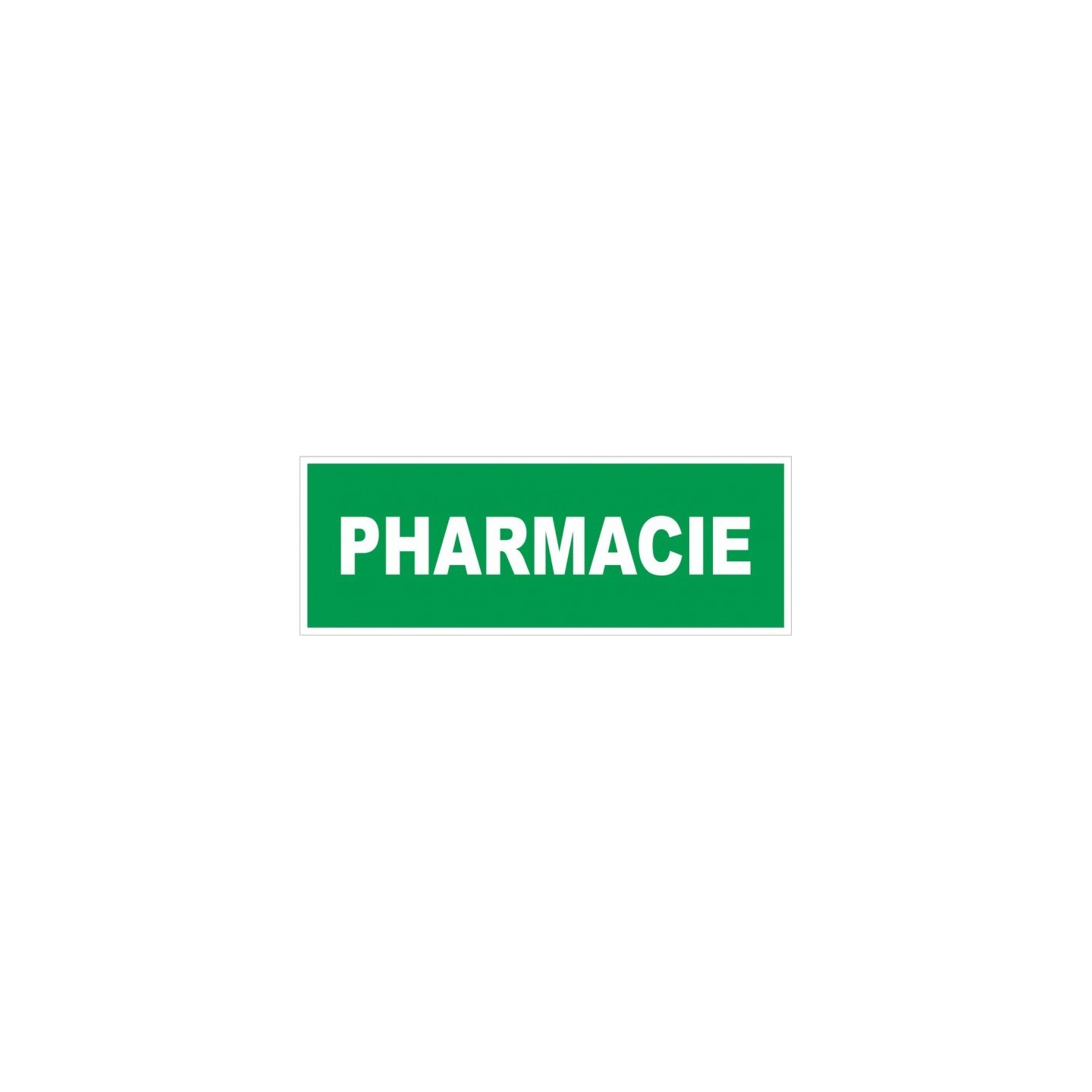 Panneau PVC rigide ou autocollant dim: H 120 x L 330 mm Pharmacie