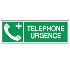 Adhésif ou panneau PVC rigide dim: H 120 x L 330 mm Téléphone d'urgence