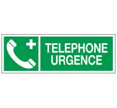 Adhésif ou panneau PVC rigide dim: H 120 x L 330 mm Téléphone d'urgence