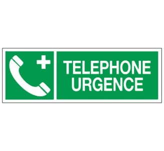 Adhésif ou panneau PVC rigide dim: H 120 x L 330 mm Téléphone d'urgence