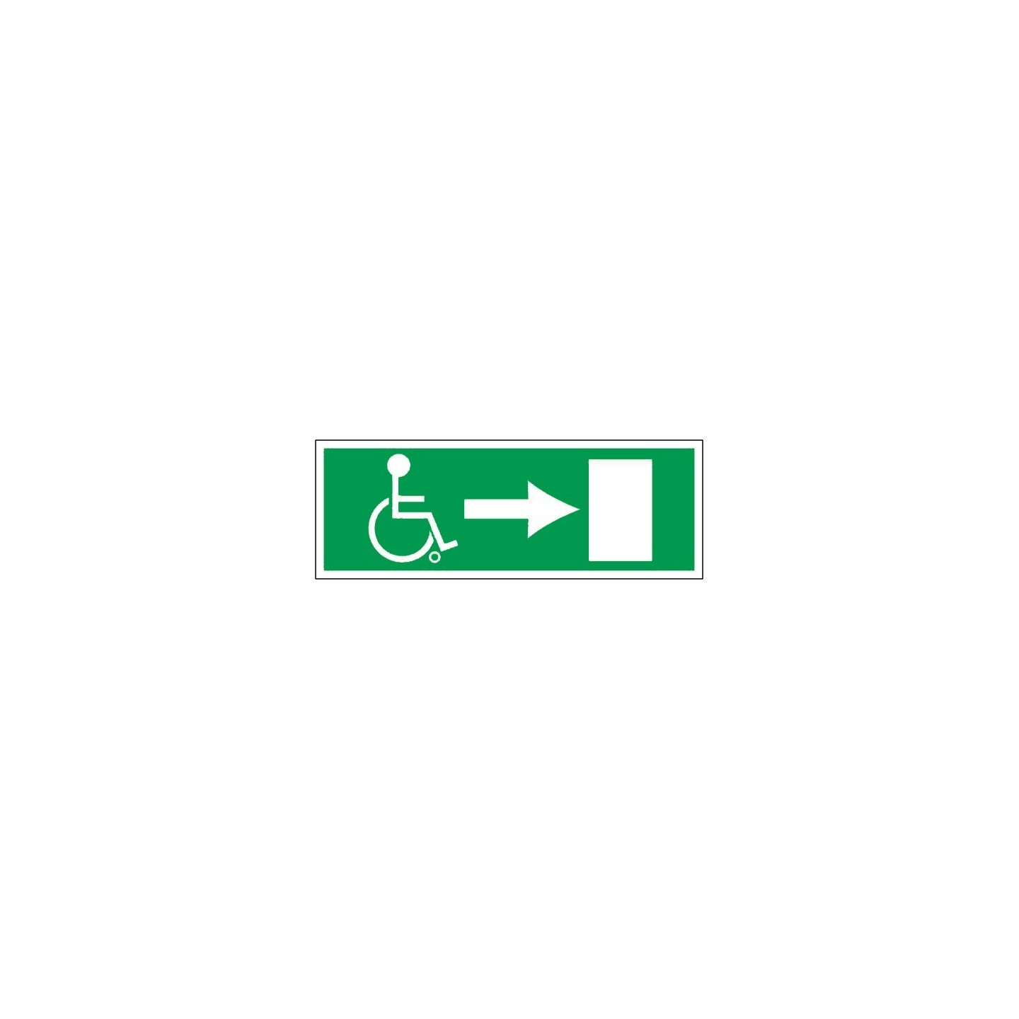 Panneau PVC ou adhésif Sortie secours handicapés à droite