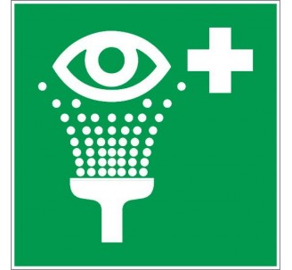Equipement de rinçage des yeux - Adhésif ou panneau PVC rigide