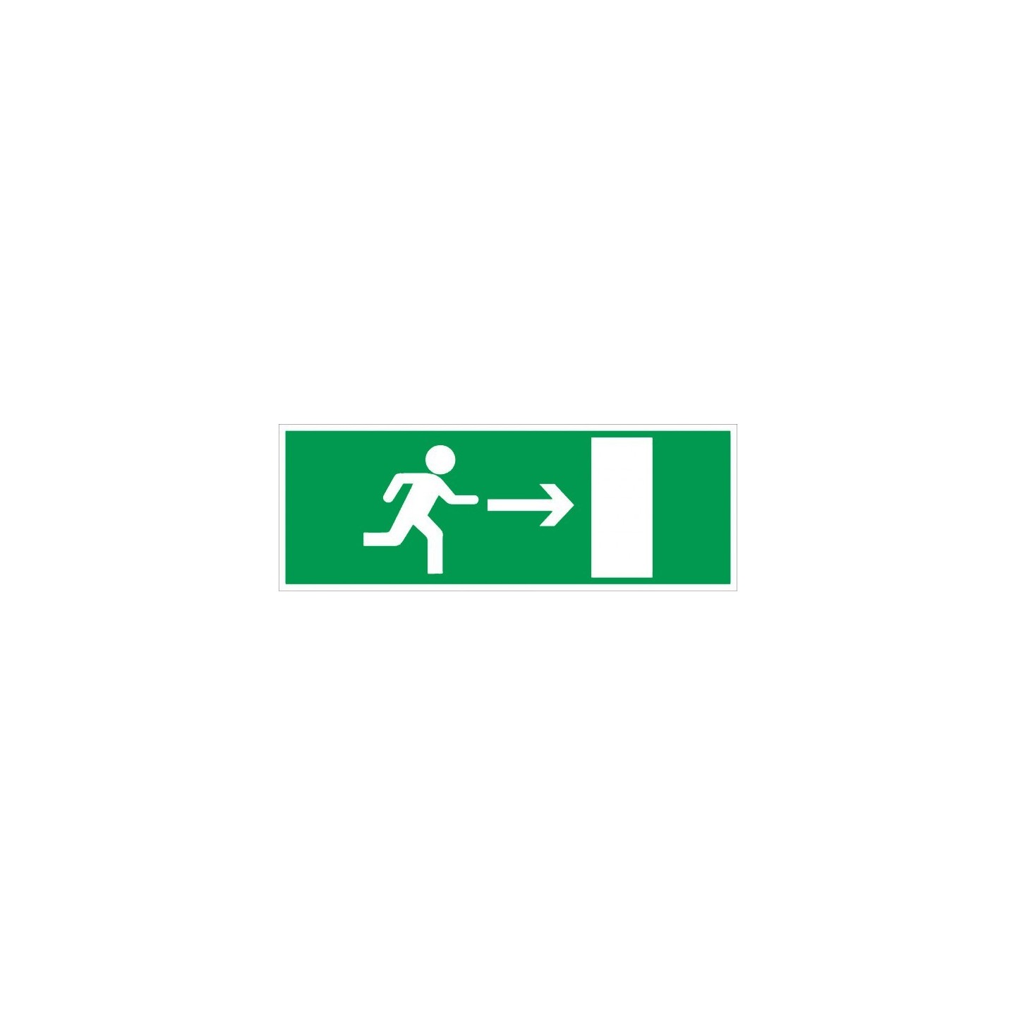 Panneau PVC 120x330 mm. Sortie de secours vers la droite