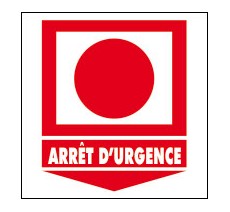 Panneaux PVC Priplack dim: H 150 x L 150 mm bouton arrêt d'urgence