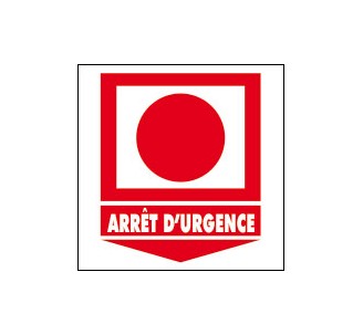 Panneaux PVC Priplack dim: H 150 x L 150 mm bouton arrêt d'urgence