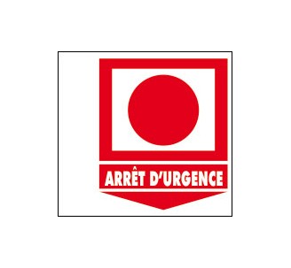 Panneaux PVC Priplack H 150 x L 150 mm bouton arrêt d'urgence en drapeau