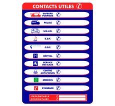Panneaux PVC Priplack "contacts utiles" - Format A4