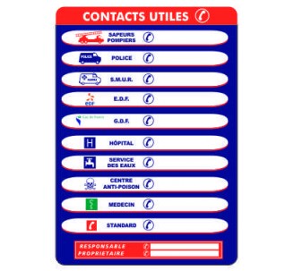 Panneau "contacts utiles"
