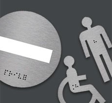 Pictogrammes découpés avec braille