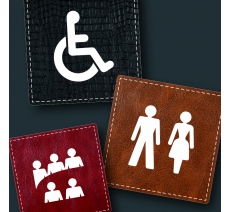 Plaques de porte imitation cuir