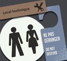 Plaques de porte et pictogrammes