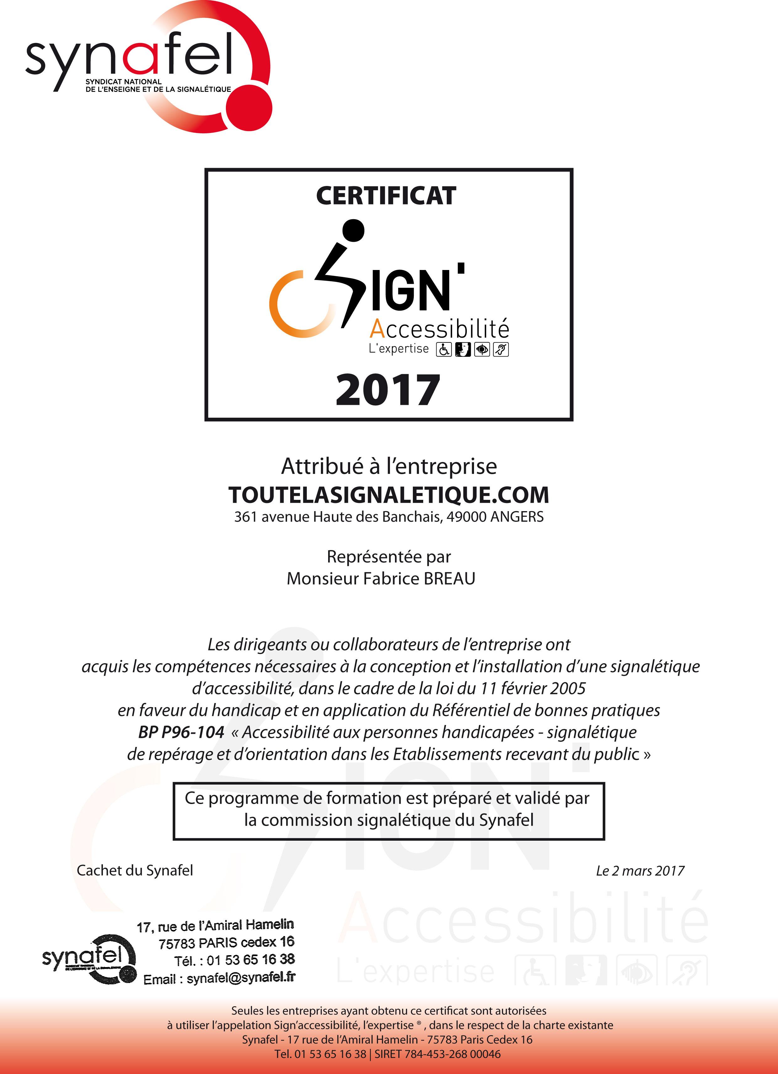 Certification !