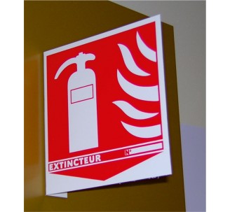 Affichage par panneaux ou adhésifs en cas d'incendie