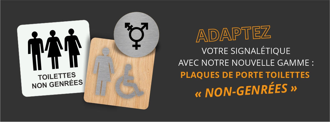 Plaques de portes pour toilettes non genrées